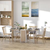 Klapptisch Ablagefläche für Wohnzimmer Küche Eiche Holz Metallrahmen Natur+Weiß 169 x 60 x 75 cm
