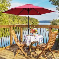 Sonnenschirm Knickschirm Gartenschirm Marktschirm Handkurbel Rot