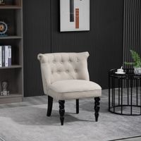 Relaxsessel Vintage Leinenbezug Holzgestell Beige+Schwarz 67 x 67 x 78 cm