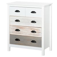 Schubladenschrank Beistellschrank mit 5 Schubladen Kommode MDF Kieferholz 70 x 38 x 85 cm