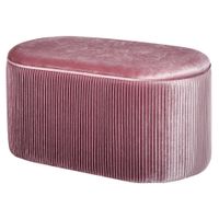 Sitzbank Polsterbank mit Stauraum Truhenbank für Wohnzimmer französische Stil Samt elegant Rosa 81 x 40 x 41 cm