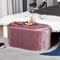 Sitzbank mit Stauraum Truhenbank für Wohnzimmer französische Stil elegant Rosa 81 x 40 x 41 cm