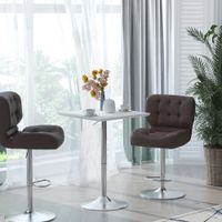 Bartisch Bistrotisch Pub Höhenverstellbarer Quadratischer Stehtisch Tisch Weiß 60x60x69-92 cm