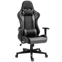 Ergonomischer Bürostuhl Gaming Stuhl Kunstleder Schaumstoff Schwarz