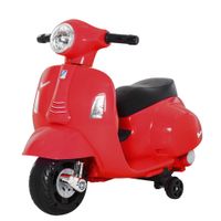 VESPA Elektromotorrad Kindermotorrad Elektrofahrzeug 18-36 Monate 3 km/h LED-Licht Sound PP-kunststoff Metall Rot 66,5 x 38 x 52 cm