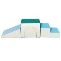 Bausteinset 4er-Set Schaumstoff Bausteine einfache Reinigung weiche Füllung Schaumstoffblöcke für 1-3 Jahre Kinder EPE Hellgrau+Blau+Grün 150 x 50 x 39 cm