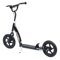 Kinderroller mit Hinterbremse 12 Zoll Scooter Tretroller EVA Schwarz
