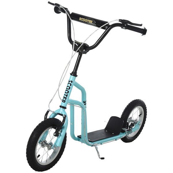 Kinderroller Lenker Verstellbar Scooter Tretroller Cityroller Kinder Roller Kickboard mit Luftreifen 12 Zoll ab 5 Jahre Blau 120 x 58 x 75-80 cm