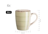 Serie Lumaca, Frühstücksset 18 teilig für 6 Personen