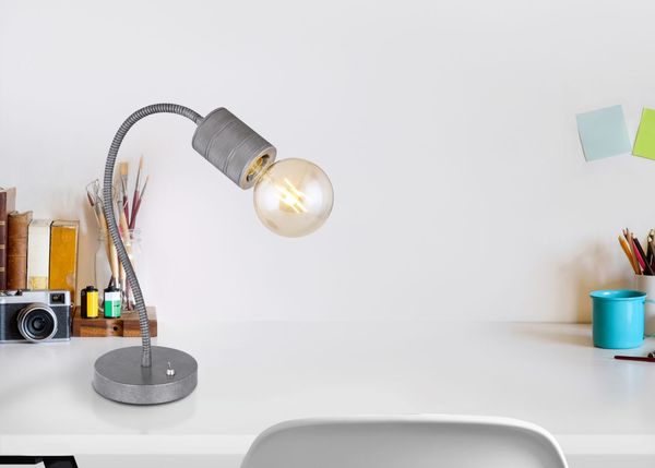 Lighting - FREDDY - Tischleuchte Metall silber, 1x E27