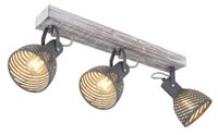 Lighting - MORI - Strahler Holz antik weiß getüncht, 3x E27