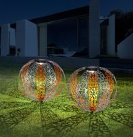 Lighting - SOLARLEUCHTE METALL SILBERFARBEN, 1XLED - Solarleuchte Metall silber, LED