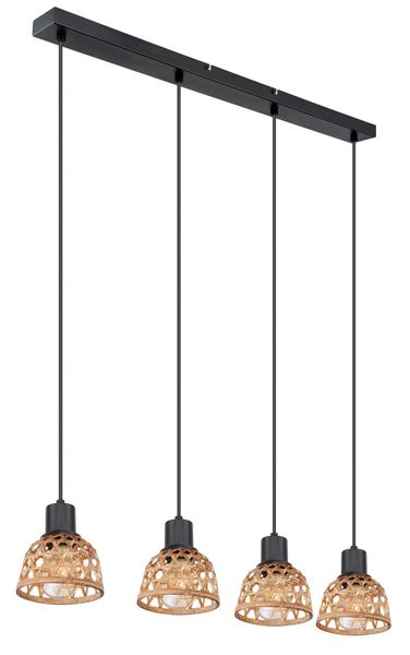 Lighting - WENNA - Hängeleuchte Metall schwarz matt, 4x E27 LED