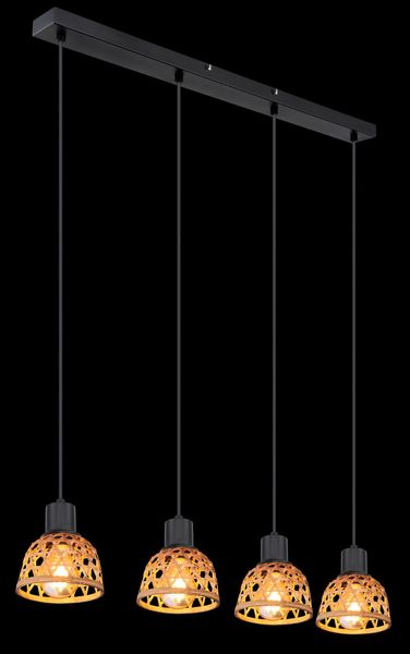 Lighting - WENNA - Hängeleuchte Metall schwarz matt, 4x E27 LED