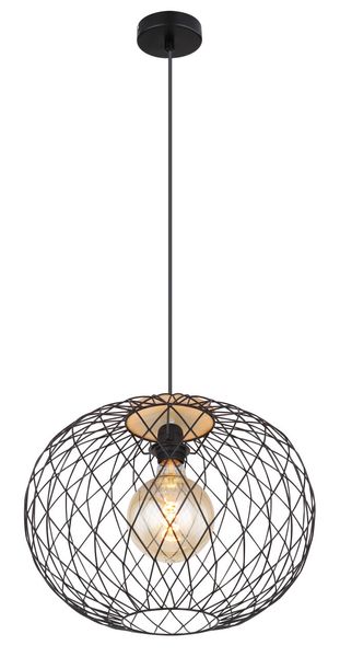 Lighting - LACKY - Hängeleuchte Metall schwarz matt, 1x E27