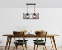 Lighting - HILKO - Hängeleuchte Metall schwarz matt, 2x E27 LED