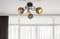Lighting - SARRA - Deckenleuchte Metall schwarz matt, 3x E14