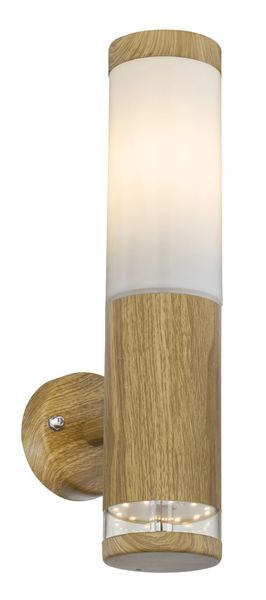 Lighting - JAICY - Außenleuchte Edelstahl holzoptik, 1x E27 LED