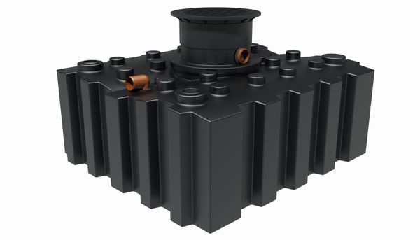 Regenwasser-Flachtank 3.000 l mit Biovitor