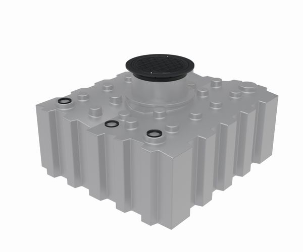 Regenwasser-Flachtank 3.000 l mit Ausgleichsdom und begehbarer Abdeckung