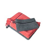 Waschhandschuhe 6er -Set "Rantum" - ca. 16 x 21 cm, Koralle + Anthrazit
