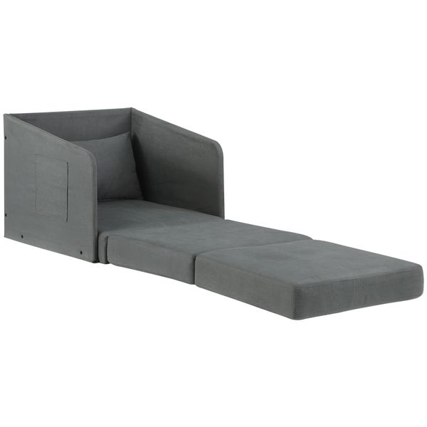 Schlafsofa Sofabett Einzelsofa Waschbarer Bezug 2 Seitentaschen Metall