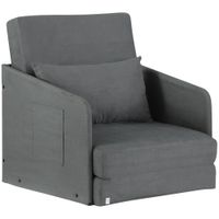 Schlafsofa Sofabett Einzelsofa Waschbarer Bezug 2 Seitentaschen Metall