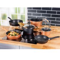 Aluguss-Topf mit Glasdeckel Hamar, Ø ca. 16 cm - Kupfer