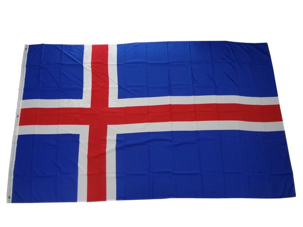 Flagge Island 90 x 150 cm Fahne mit 2 Ösen 100g/m² Stoffgewicht Iceland Fahne Weltmeisterschaft