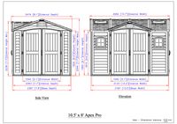 Kunststoffgerätehaus Apex Pro 10.5'x8', 7,6 m² - Grau + Bodenkonstruktion DURAMAX 40116