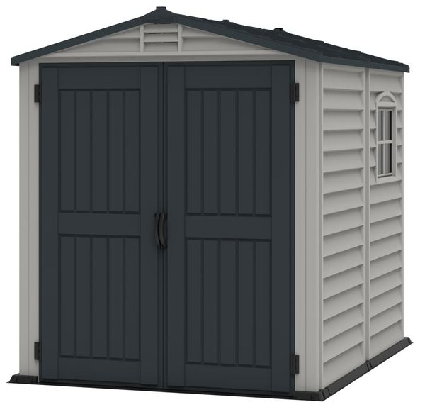 Kunststoffgerätehaus STOREMATE Plus 6x6´, 3,6 m² - Grau + Fußboden DURAMAX 30425