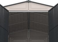 Kunststoffgerätehaus Duramax WoodBridge Plus II anthrazit 8 m² mit Bodenrahmen