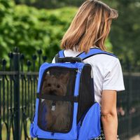 Hundetrolley Transporttasche Tragetasche 2-in-1 Haustierrucksack Blau