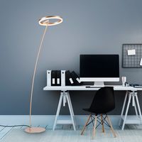 LED Stehleuchte, dimmbar über Schnurdimmer, messing matt TITUS