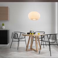 LeuchtenDirekt, Pendelleuchte 1-flammig, E27 - ohne Leuchtemittel, Lamellenschirm, Ø45cm, weiß PAPEL
