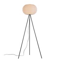 LeuchtenDirekt, Stehleuchte 1-flammig, E27, Dreibein-Stativ, Lamellenschirm, Ø45cm, weiß PAPEL