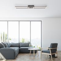 LeuchtenDirekt LED Deckenleuchte IVEN, 3-Stufen-Dimmer,  ein drehbarer Rahmen, schwarz, IP20