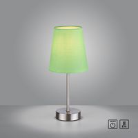 LeuchtenDirekt Tischleuchte HEINRICH, 1-flammig, E14, Stoffschirm, Schnurschalter, grün, IP20