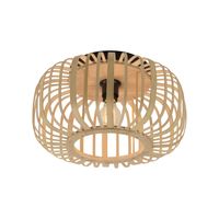 LeuchtenDirekt Deckenleuchte RACOON, 1-flammig, E27, Bambus-Schirm, Ø42cm, Holz-natur, IP20