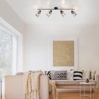 Wand- und Deckenleuchte PASQUAL, 4-flg., Rauchgläser, dreh- und schwenkbar, IP20