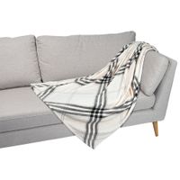 Kuscheldecke "Superflausch" - ca. 130 x 160 cm, Karo Beige