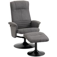 Relaxsessel mit Fußhocker verstellbare Rückenlehne für Schlafzimmer Schaumstoff Dunkelgrau 69 x 71 x 104 cm