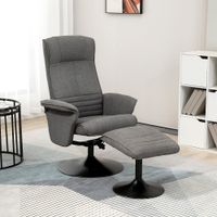 Relaxsessel mit Fußhocker verstellbare Rückenlehne Schaumstoff Dunkelgrau 69 x 71 x 104 cm