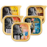 Premium Gourmet Katzennahrung feine Stückchen verschiedene Sorten, 64 x 100 gr.