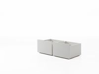Schubladen-Set, best. aus 2 Schubkästen auf Rollen, MDF weiß lackiert