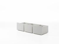 Schubladen-Set, best. aus 3 Schubkästen auf Rollen, MDF weiß lackiert