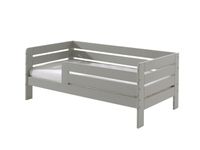 Juniorbett mit 70 x 140 cm, Umrandung mit waagerechten Paneelen, Ausf. MDF hellgrau lackiert
