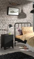 BRONXX Nachtkonsole im Industrial-Look Schwarz matt