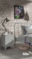 BRONXX Nachtkonsole im Industrial-Look Grau matt