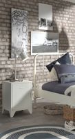 BRONXX Nachtkonsole im Industrial-Look Weiß matt